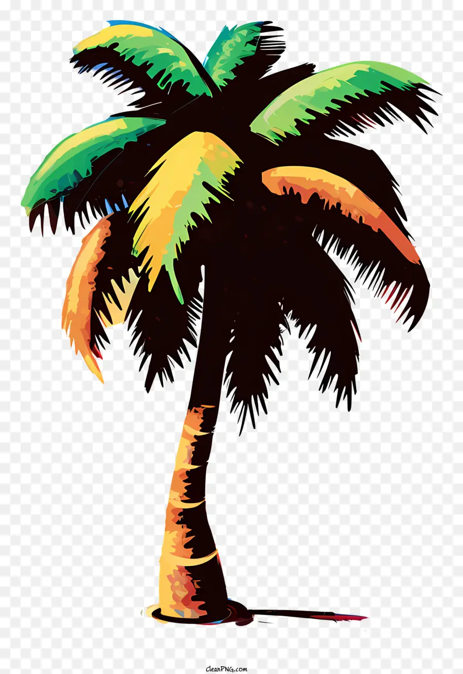 albero di palma - Dipinto di palme: colorato, naturalistico, vibrante