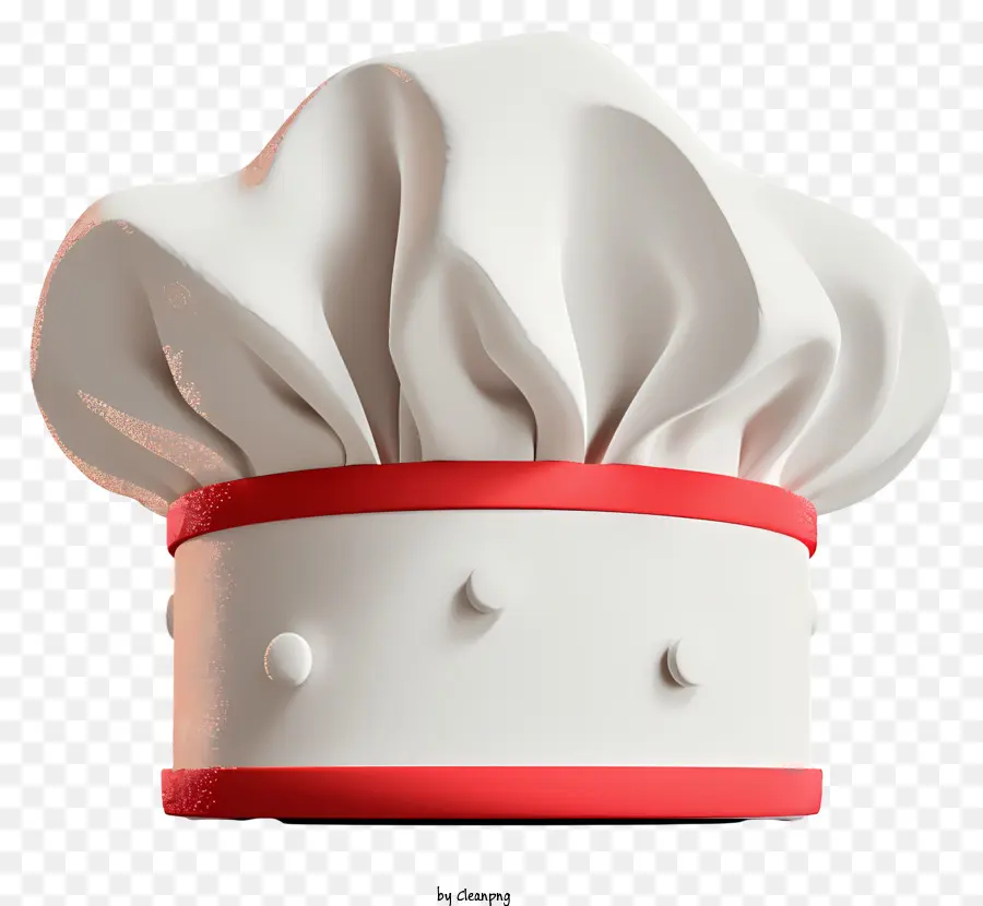 cappello da cuoco - Immagine dettagliata del cappello da chef bianco con rifinitura rossa