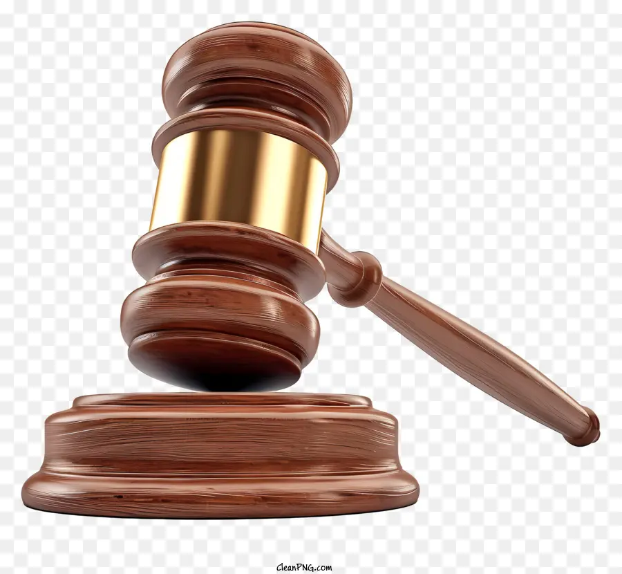 Thẩm phán thực tế Gavel Gavel Gavel Solid Wood Biểu tượng kết thúc của công lý - Gavel bằng gỗ với các điểm nhấn bằng vàng tượng trưng cho công lý