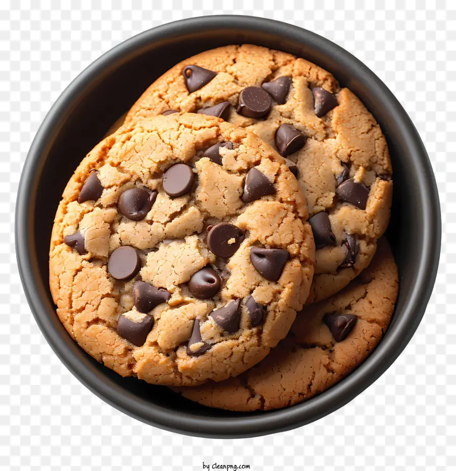 bánh quy sô cô la chip trong bát sô cô la chip cookie bát bánh quy màu đen bát gốm tròn - Bát bánh quy sô cô la, bóng tối có thể nhìn thấy