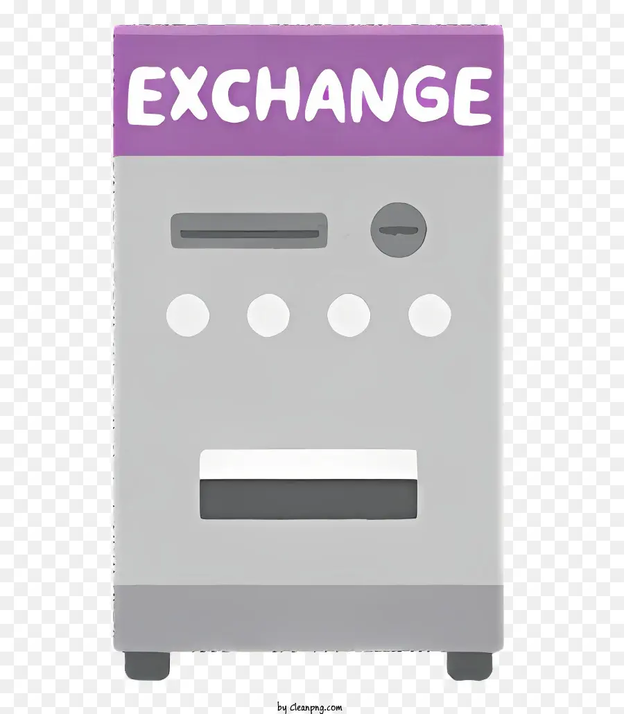 Icon Exchange Machine Logo Pulsini Purple Logo - Macchina bianca con logo e pulsanti di scambio viola