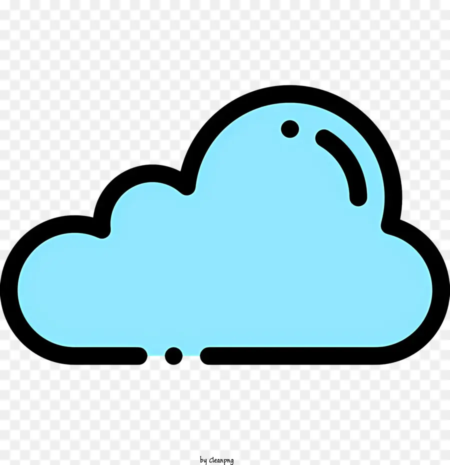icona a forma di nuvola - Illustrazione della nuvola in bianco e nero con testo blu