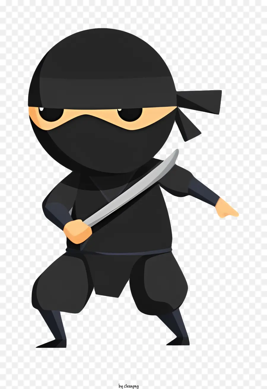 Lego Ninja Ninja Sword Black Clothing Black Mask - Ninja vestito di nero con braccia e spada tese