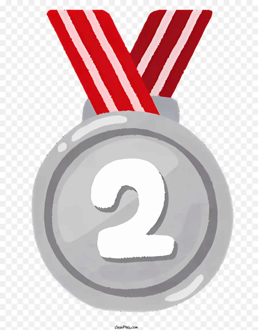 nastro rosso - Medaglia d'argento con nastro rosso, numero 2