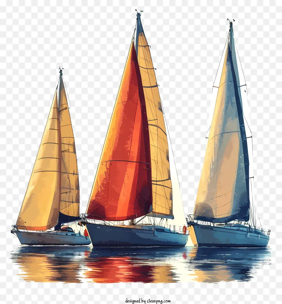 trái cam - Ba chiếc thuyền buồm với các màu khác nhau gắn kết với nhau
