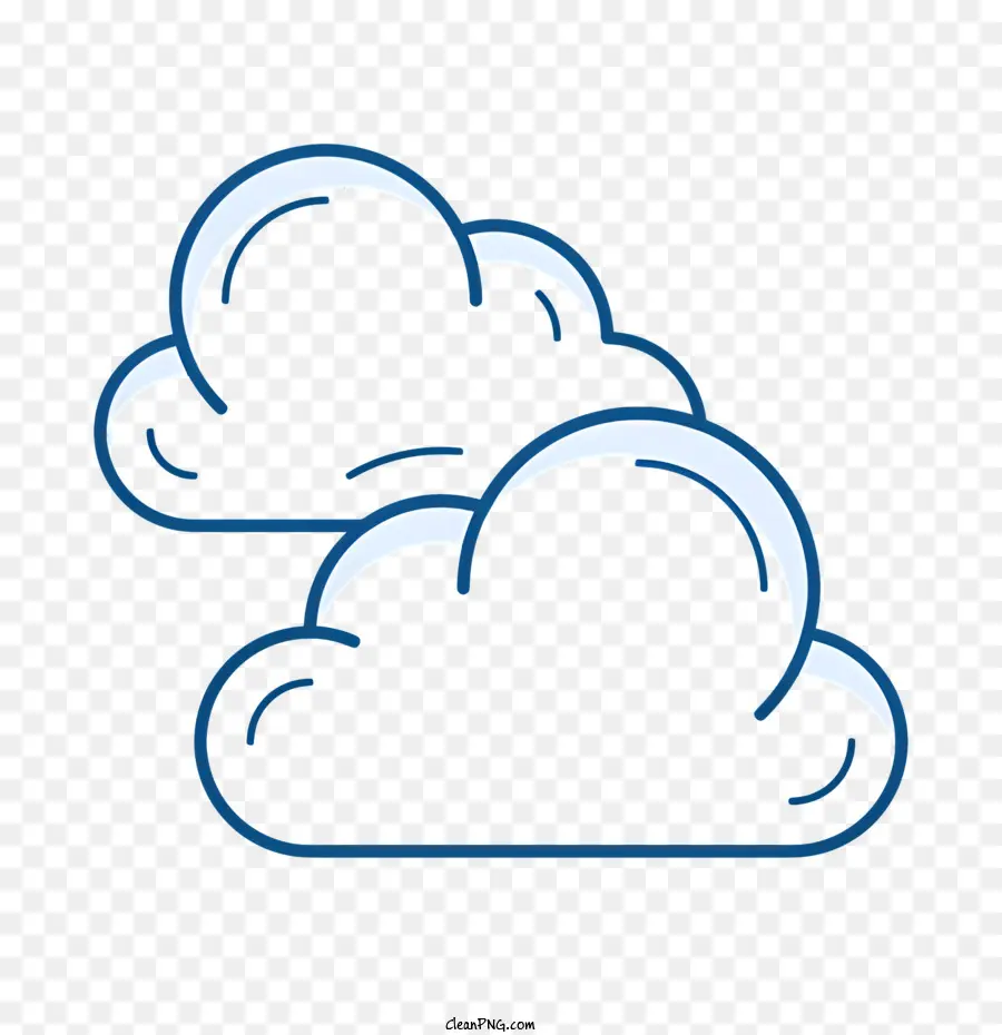 icona a forma di nuvola - Semplice illustrazione di nuvole blu e bianche