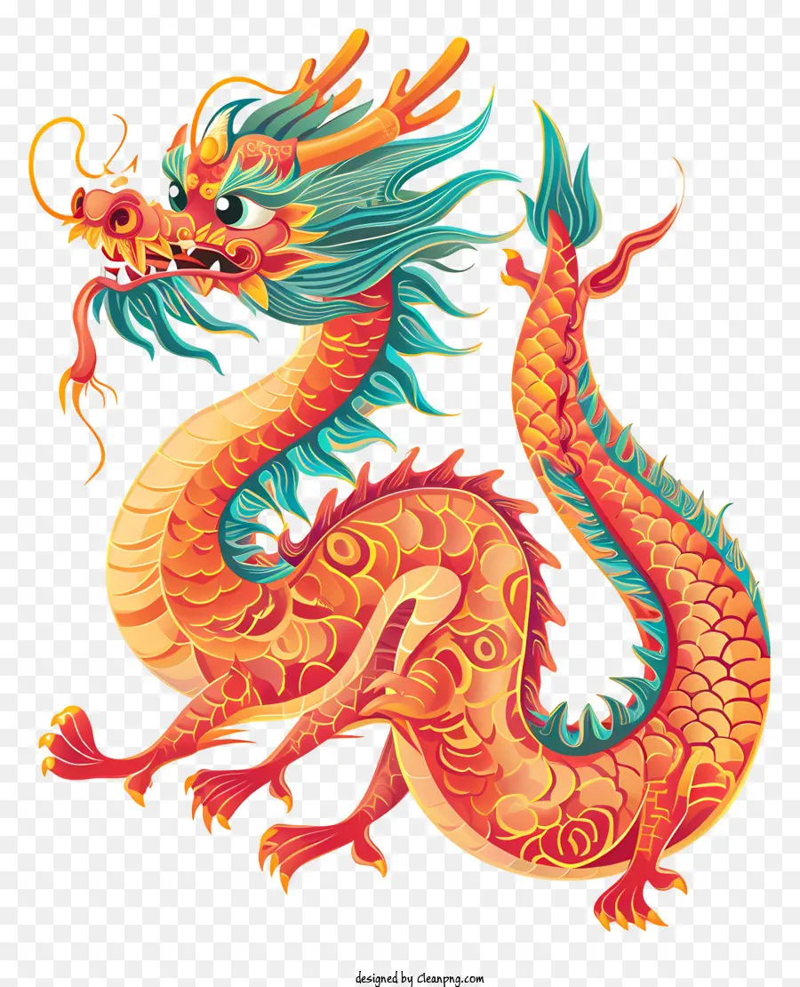 Chinesisches Neujahr - Buntes, kraftvoller Drache, der die Stärke in der chinesischen Kultur symbolisiert