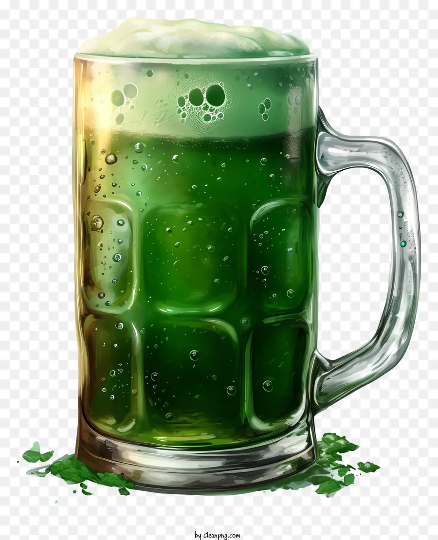 St. Patrick ' s Day - Schaumgrünes Bier in Glas gegossen