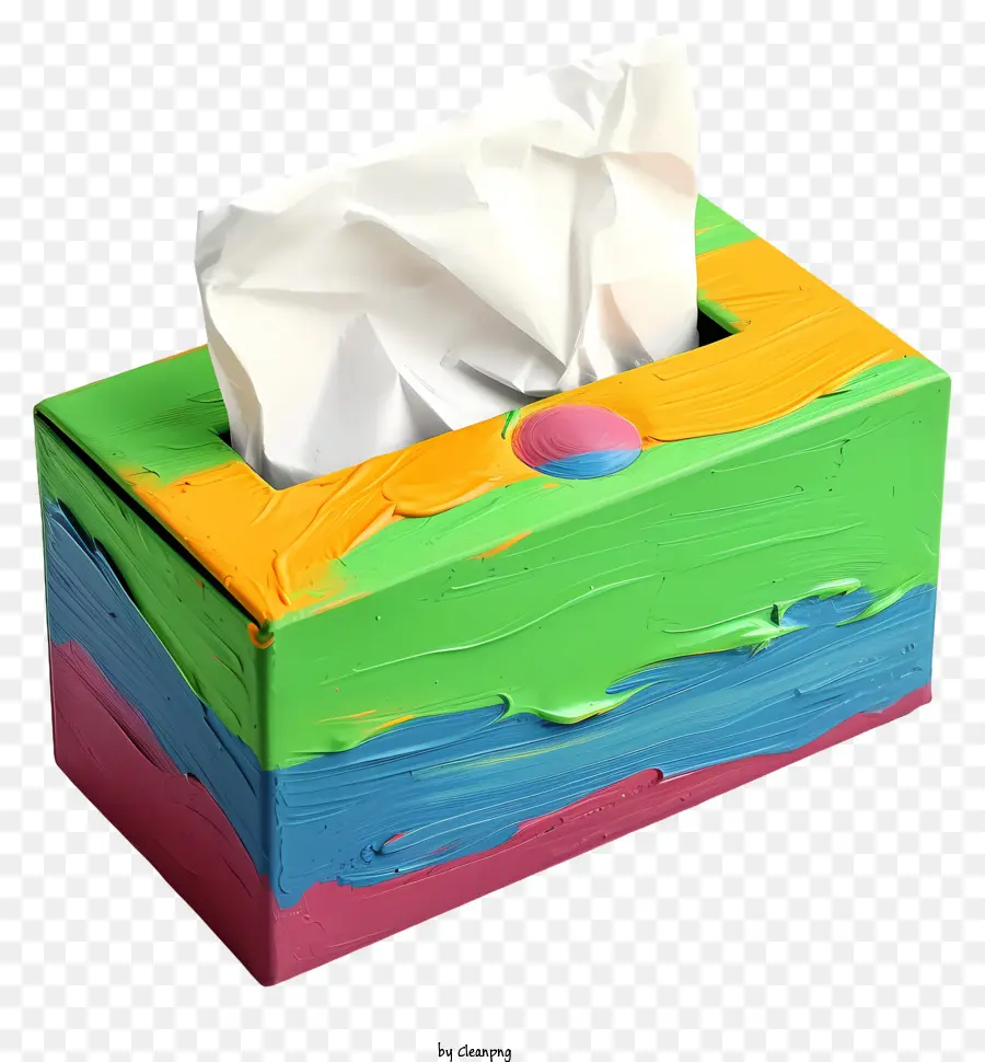 multicolored paints tissue box plastic tissue box colorful design yellow pink