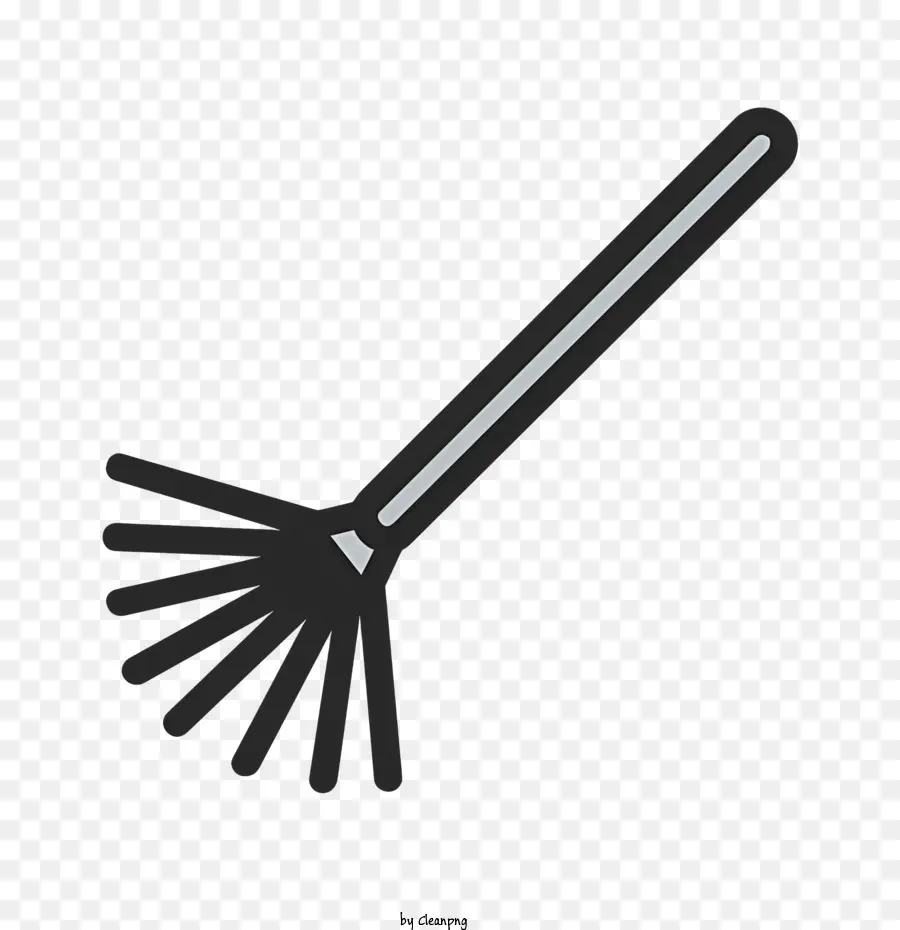 gardening tools icon metal brush broom long handle slender brush