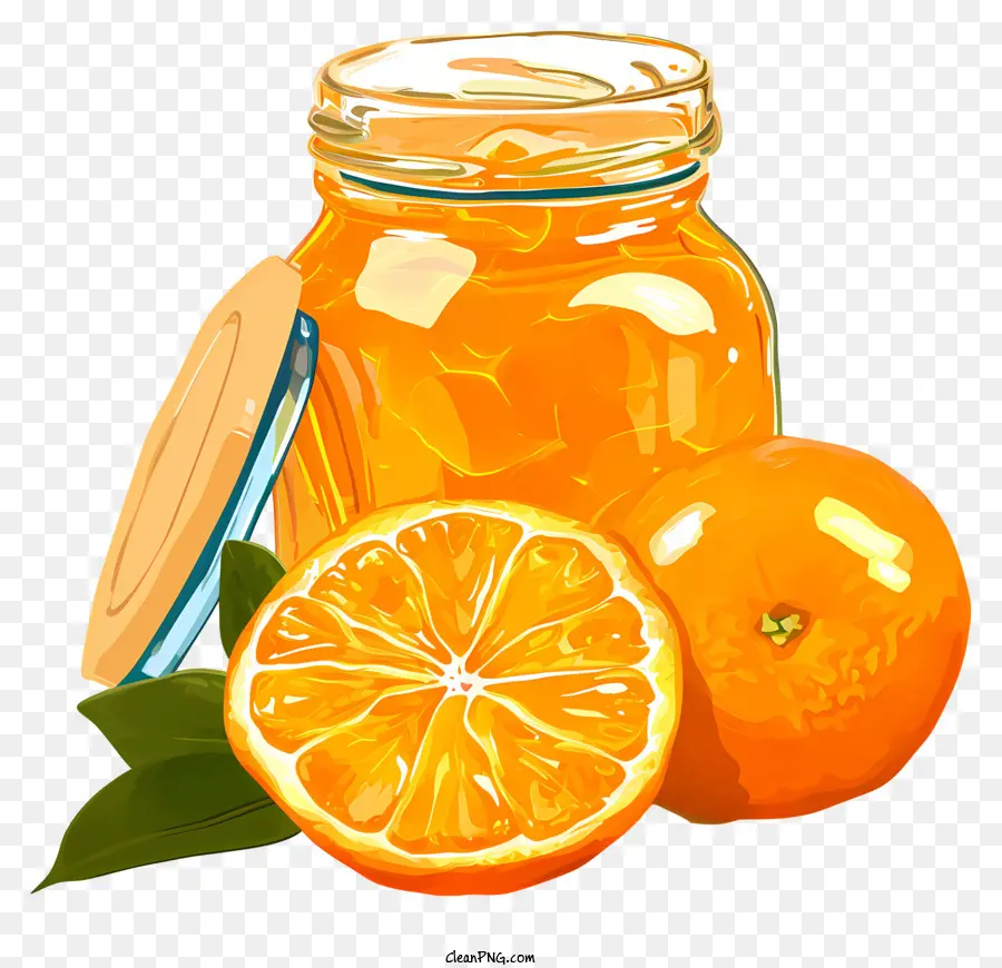 Minzblatt - Orangensaft, geschnittenes Orange und Minzmalerei