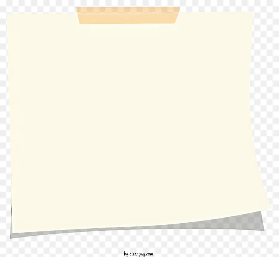 Memo -Notizblockblatt Blatt Papierband hochwertiges Papier weißes Papier Papier - Leeres weißes Papier mit braunem Klebeband befestigt