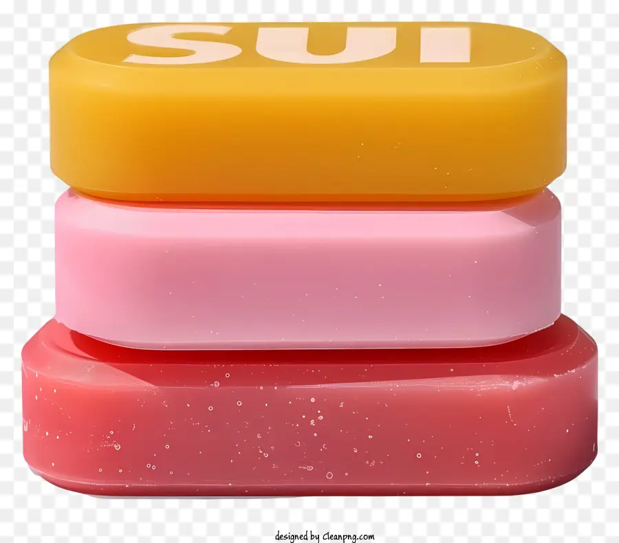 realistic style soap bar stack of colored bars colorful patterns yellow red