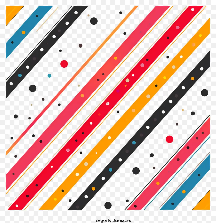Polka Punkte Muster Hintergrund nahtloses Muster Buntes Design Streifen Punkte - Lebendiges gestreiftes Muster mit rot, gelb, blau