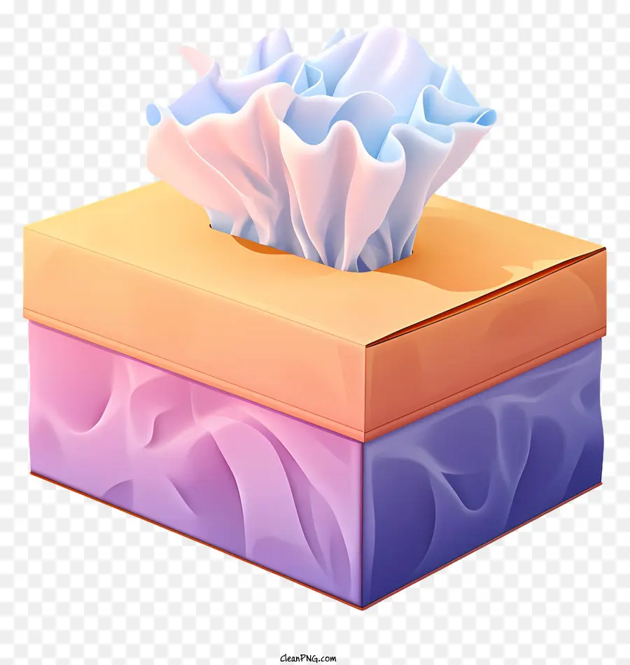 Pastellgewebebox Buntes Box Tissue Paper Box mit Gewebepapier Buntes Gewebebox - Farbenfrohe Schachtel mit Gewebepapier, die herausragen