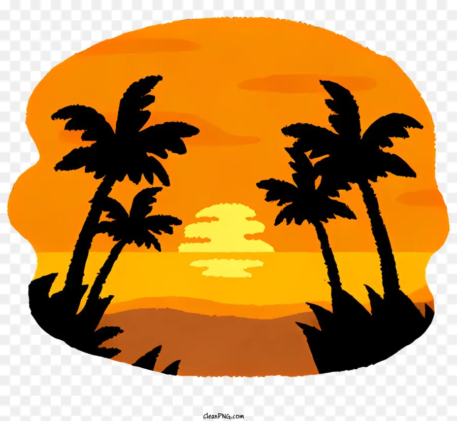 palme - Sunset pacifico con palme e stelle