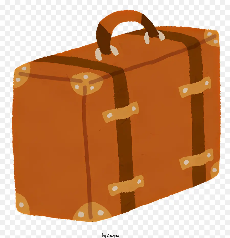 travel orange leather suitcase strap handle external pocket brown leather strap handle