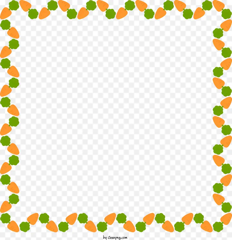 Rau khung - Nền trắng với khung màu cam và màu xanh lá cây