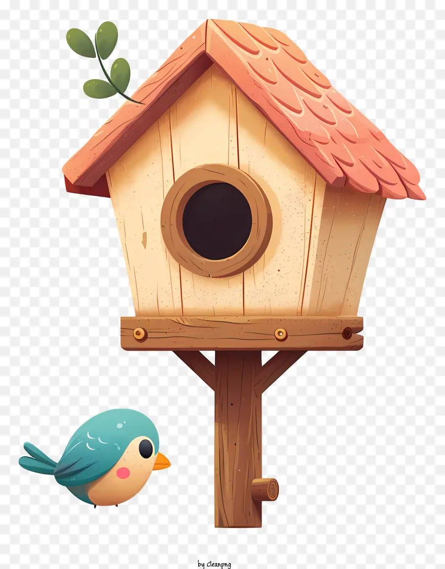 uccello uccello piatto in legno uccello uccello uccello seduto uccello uccello uccello marrone - Birdhouse con uccello, albero e sfondo scuro