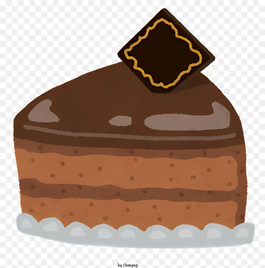 Torta di glassa al cioccolato per torta al cioccolato icona con dessert al cioccolato glassa - Immagine: torta al cioccolato con più strati di glassa