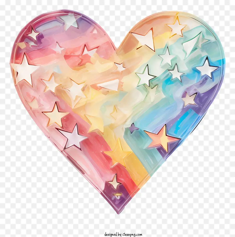 trái tim - Những nét vẽ màu sắc hình trái tim đầy màu sắc với hoàn thiện kim loại