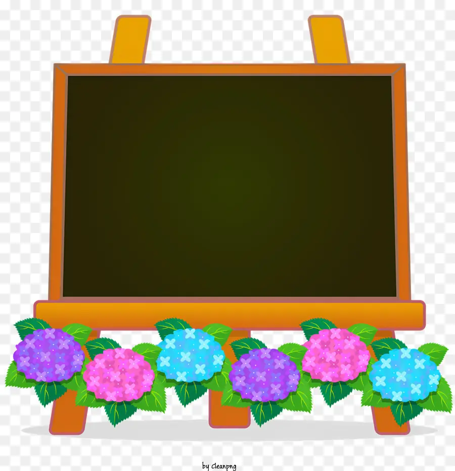 Signboard bằng gỗ giá đỡ màu đen và màu xanh hoa cẩm tú cầu hoa cẩm tú cầu - Mời các giá vẽ bằng gỗ với hoa cẩm tú cầu và thực đơn
