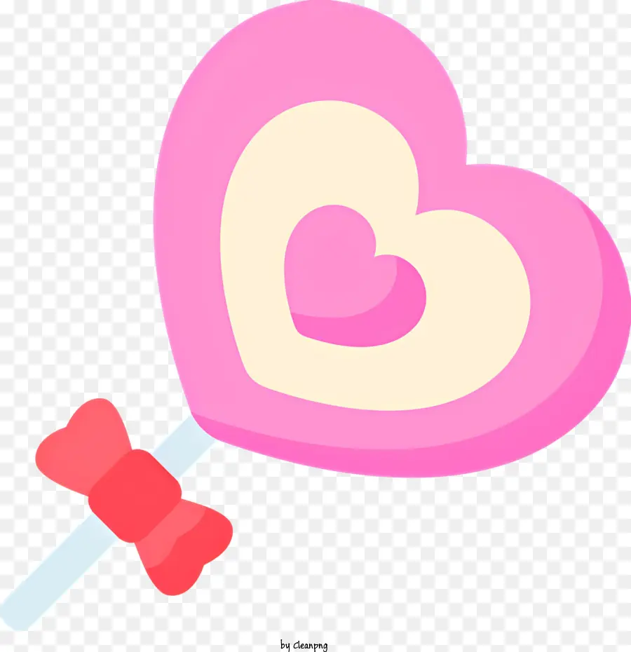 Herzform - Bild von rosa Lollipop mit Herzform