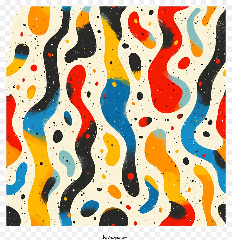 Hình dạng trừu tượng Mẫu Tranh Tóm tắt Nghệ thuật đương đại Swirls - Bức tranh trừu tượng đầy màu sắc với xoáy và chấm