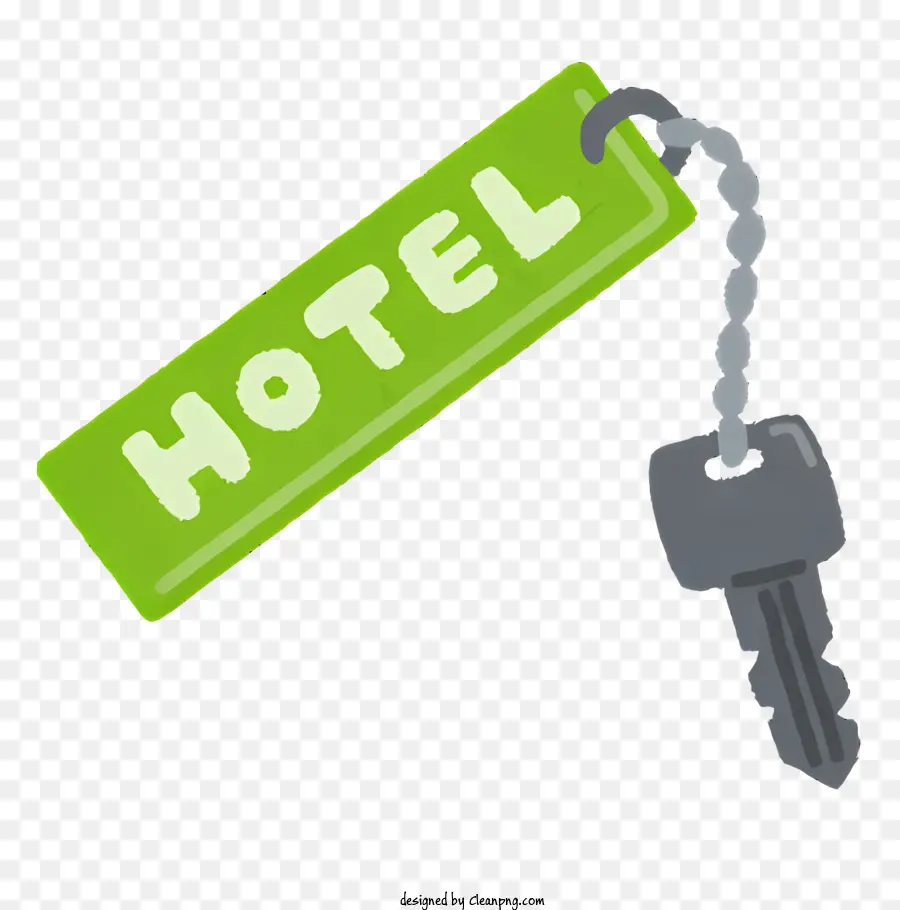 Chiave di hotel Key Chain Key Key Ring Green Tag Key Hotel Key - Catena chiave dell'hotel con tag e chiave verde