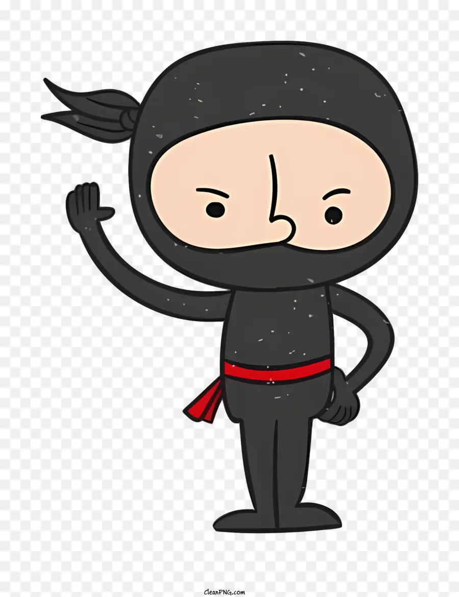 Outfit Ninja LEGO Ninja Bandana rossa nera ninja rossa - Persona in outfit ninja nero, facendo gesti