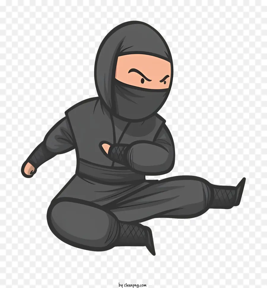 cartoni animati del personaggio ninja lego ninja arti marziali - Cartoon Ninja personaggio in outfit nero, pronto