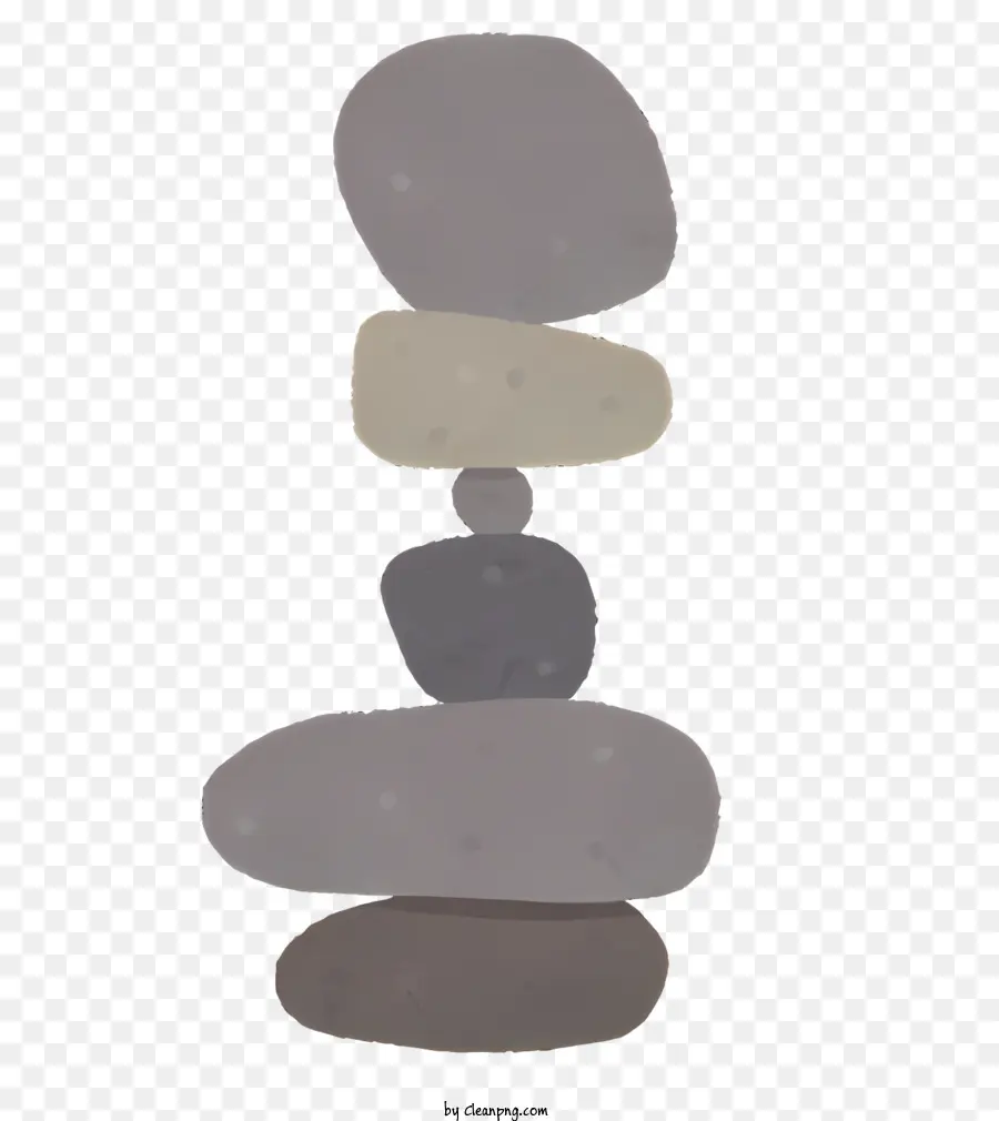 Bilanciamento della roccia in pietra in pietra grigia pietre nere pietre piramide - Disposizione simile a una piramide di pietre grigie e nere