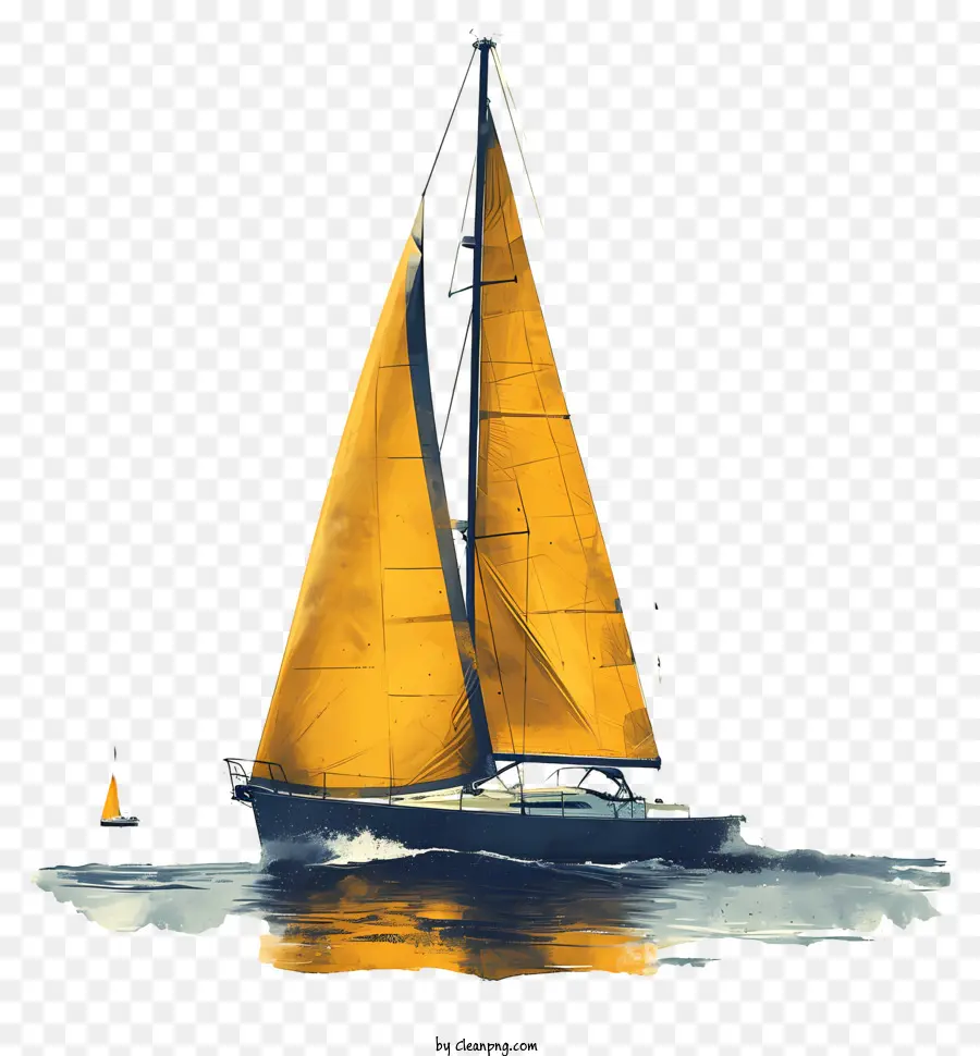 thuyền buồm - Minh họa kỹ thuật số sôi động của thuyền buồm trên mặt nước