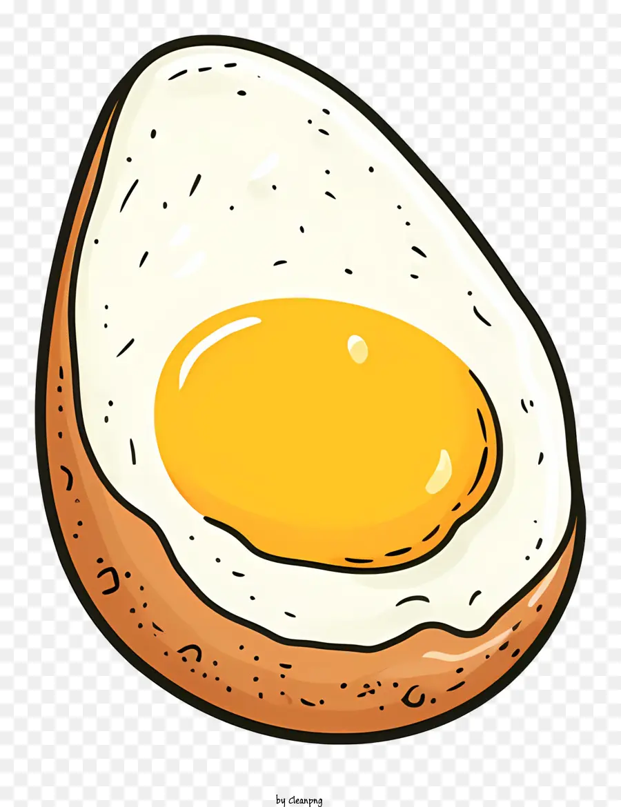 Ei - Rissen weißes Ei mit intaktem gelbes Eigelb