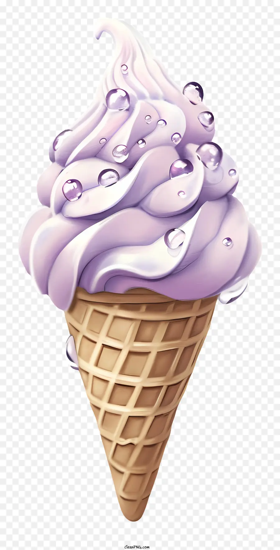 gelato - Cono gelato viola su sfondo nero