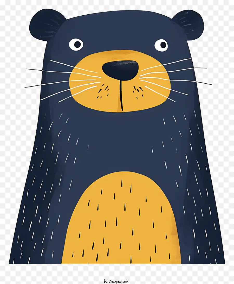 cartoon groundhog blue and yellow bear smiling bear mischief bear thick fur