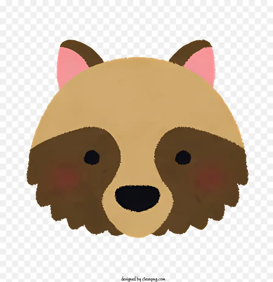 tierischer Bär entzückender Tierbär Kopf große runde Augen - Süßer und entzückender lächelnder Bär mit rosa Akzenten