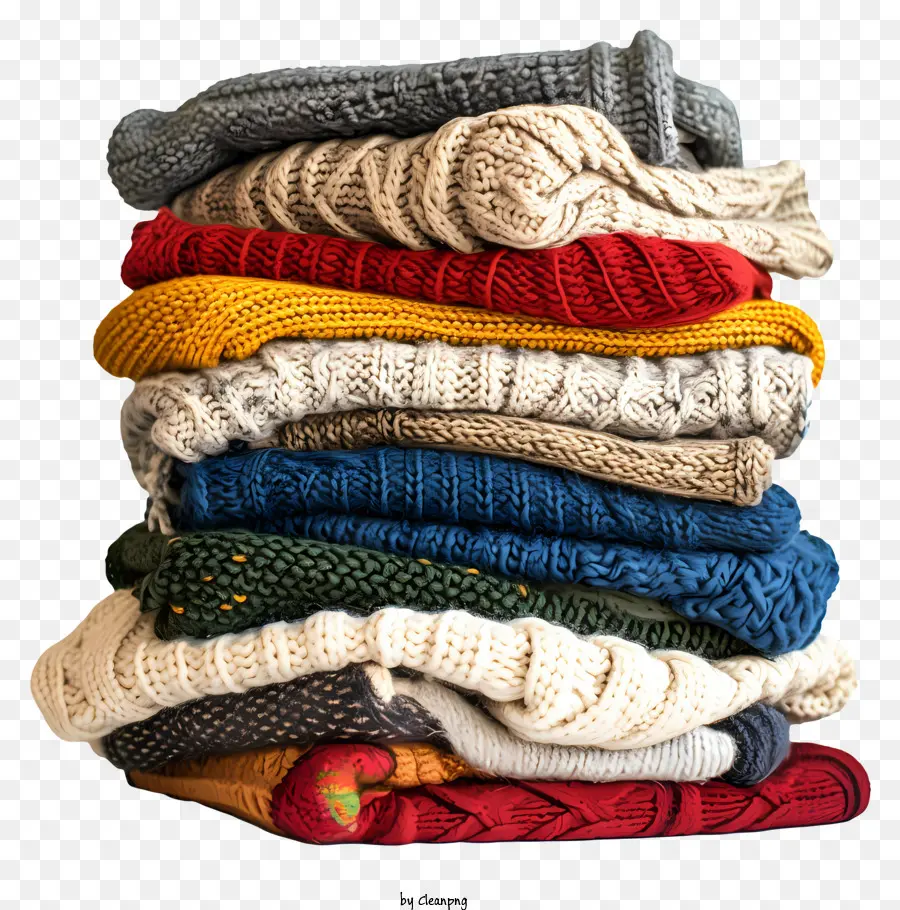 Áo len mùa áo len đan màu xanh đậm màu xanh đậm - Ngăn xếp áo len đan bằng nhiều màu sắc khác nhau