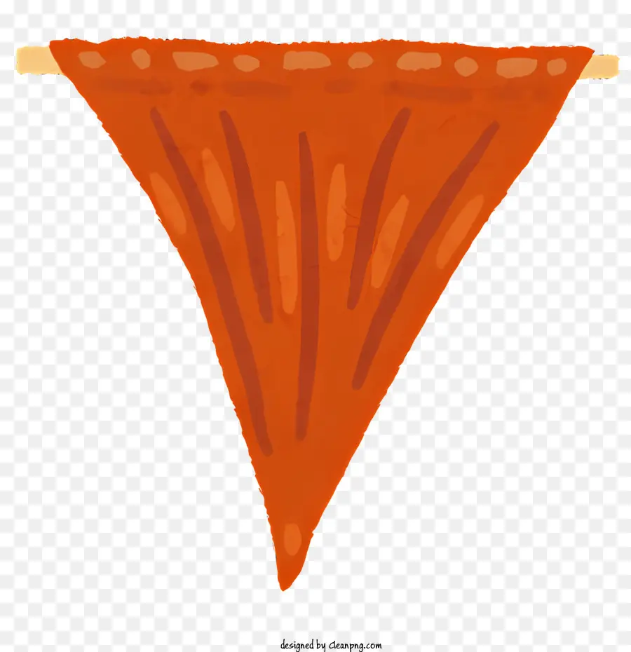 Food Stoff Dreieck Orange Stoff Rot und Orange Tunika gestreift - Orange Stoffdreieck mit roten Streifen hängen