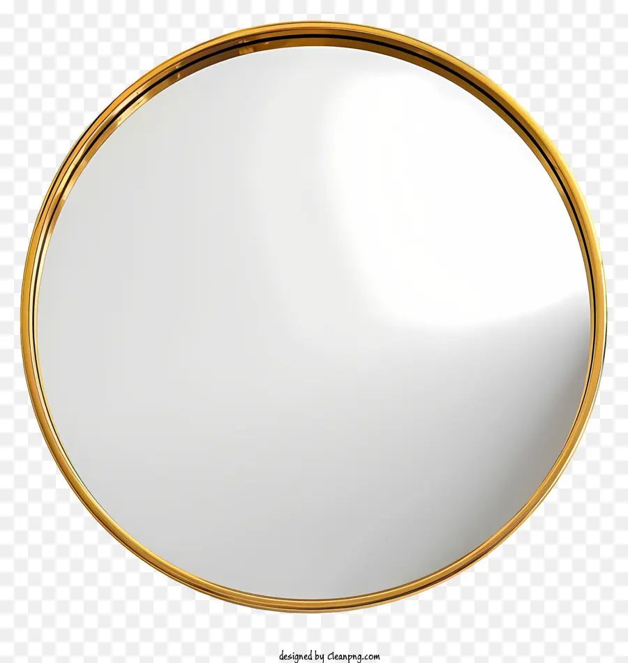specchio circolare oro specchio in metallo oro specchio rotondo Strama riflettente Strama liscia - Specchio rotondo in metallo oro che riflette la stanza nera