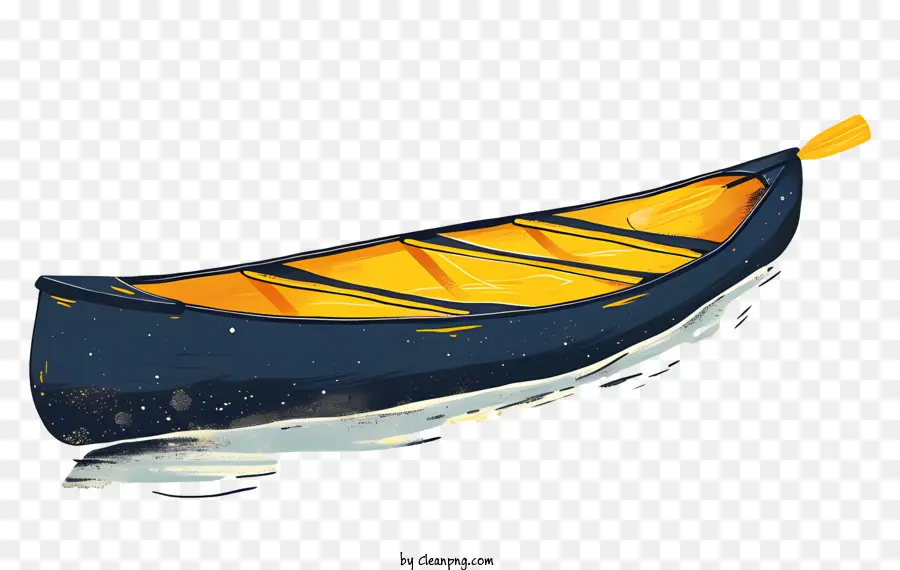 canoe canoe fiume lago legno - Immagine ad acquerello di canoa con striscia gialla