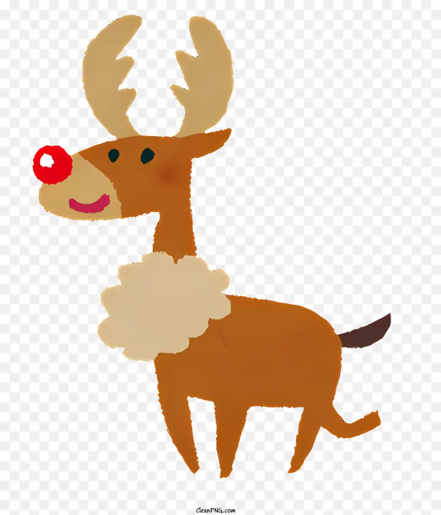 santa Hut - Cartoon -Rentier mit roter Nase, Weihnachtsmütze