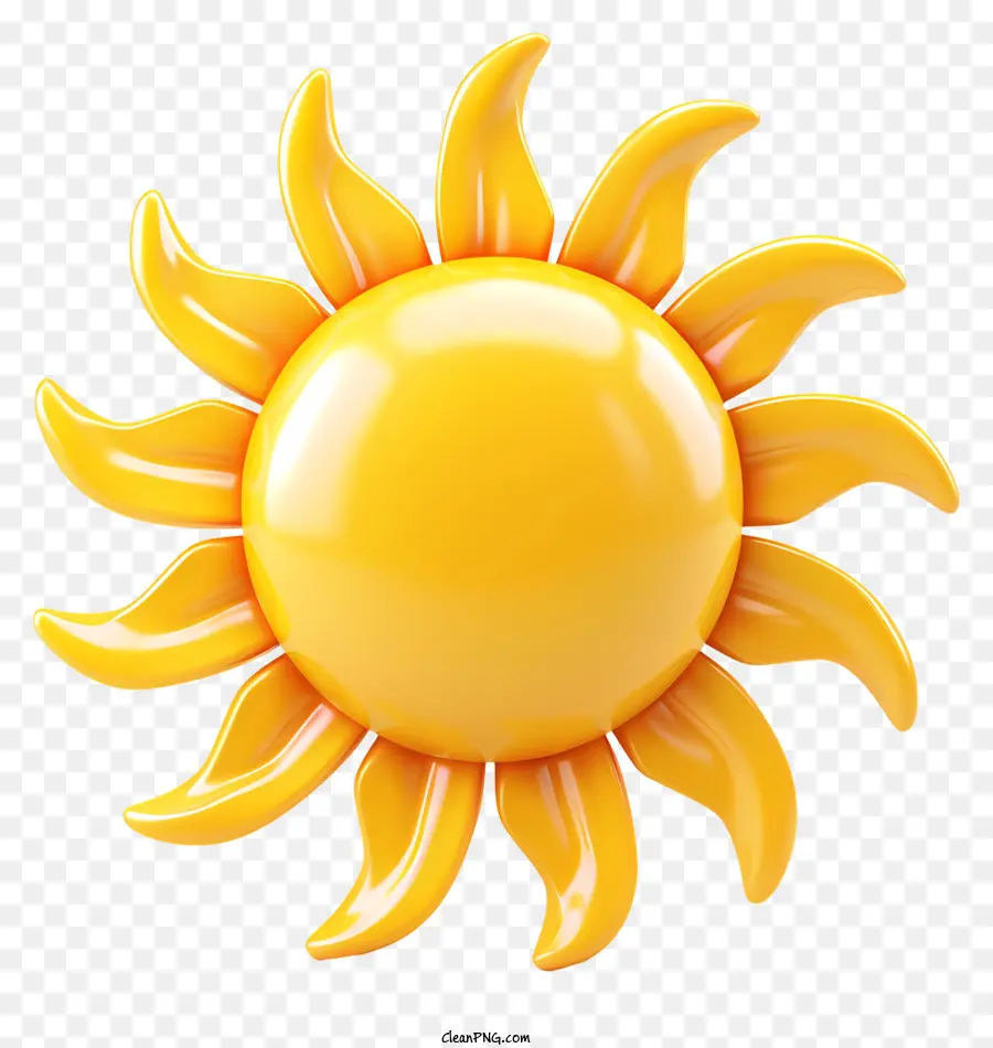 Sun Sun Giallo Black Sfondo rotondo rotondo - Il sole giallo brillante simboleggia la bontà e la speranza