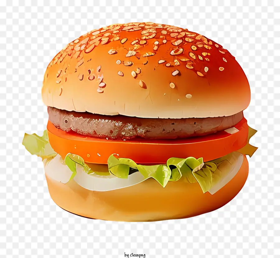 bánh hamburger - Hamburger với phô mai, cà chua, rau diếp trên búi tóc