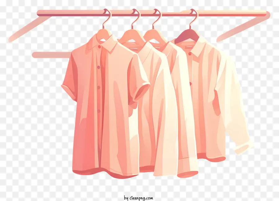 camicie appese alla camicia rosa con camicia bianca per camicia bianca. - Camicie rosa e bianche su rack con ganci