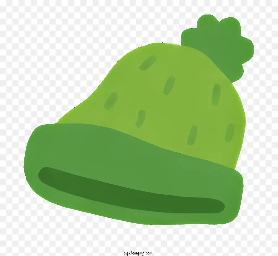 cappello di inverno - Capo in maglia verde con pom pom in cima