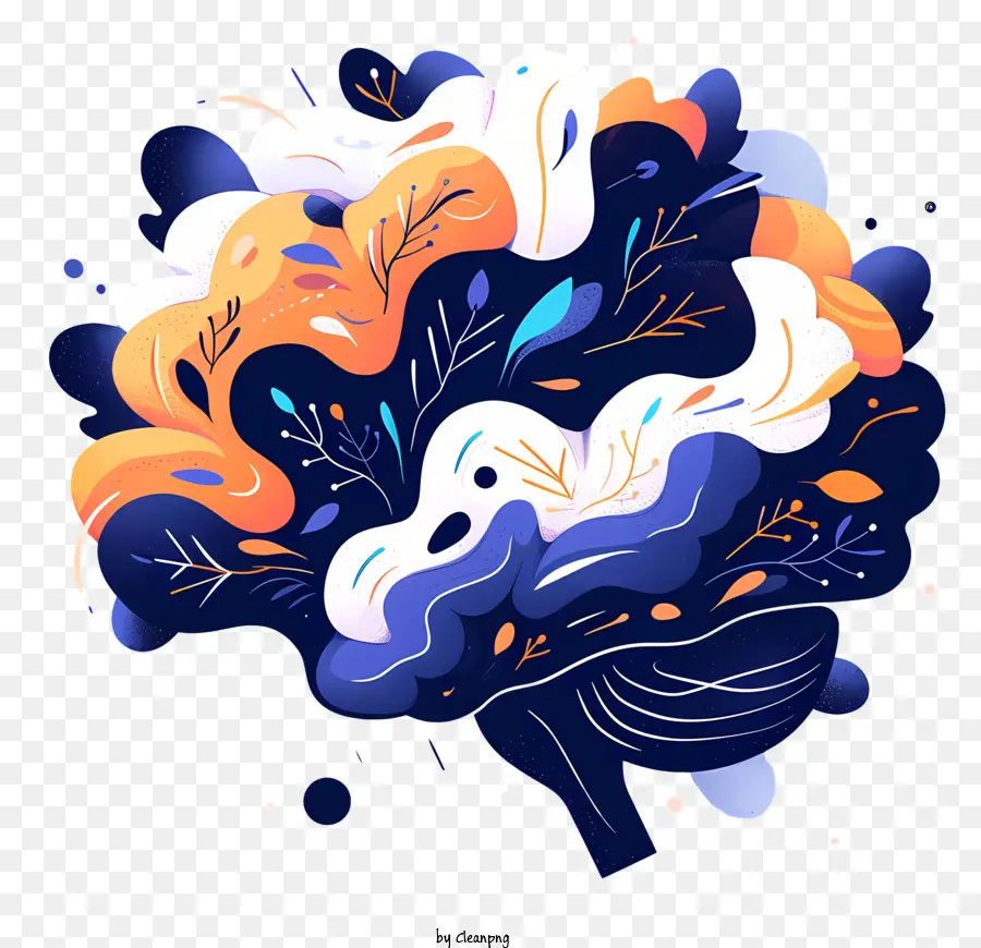 Brain Mind Brain Wolken farbenfroher Gradient - Farbenfrohes Gehirn umgeben von ausdrucksstarken, lebendigen Wolken