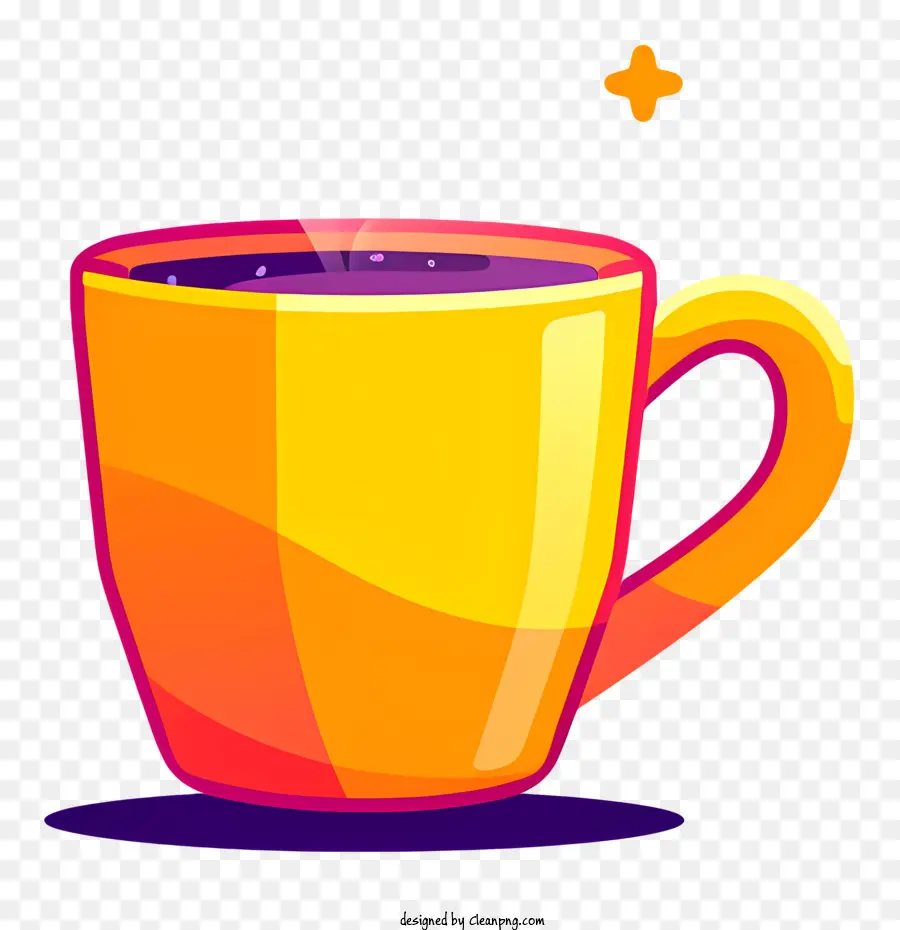 Kaffeetasse - Farbenfrohe, verspielte Tasse Kaffee mit Dampf
