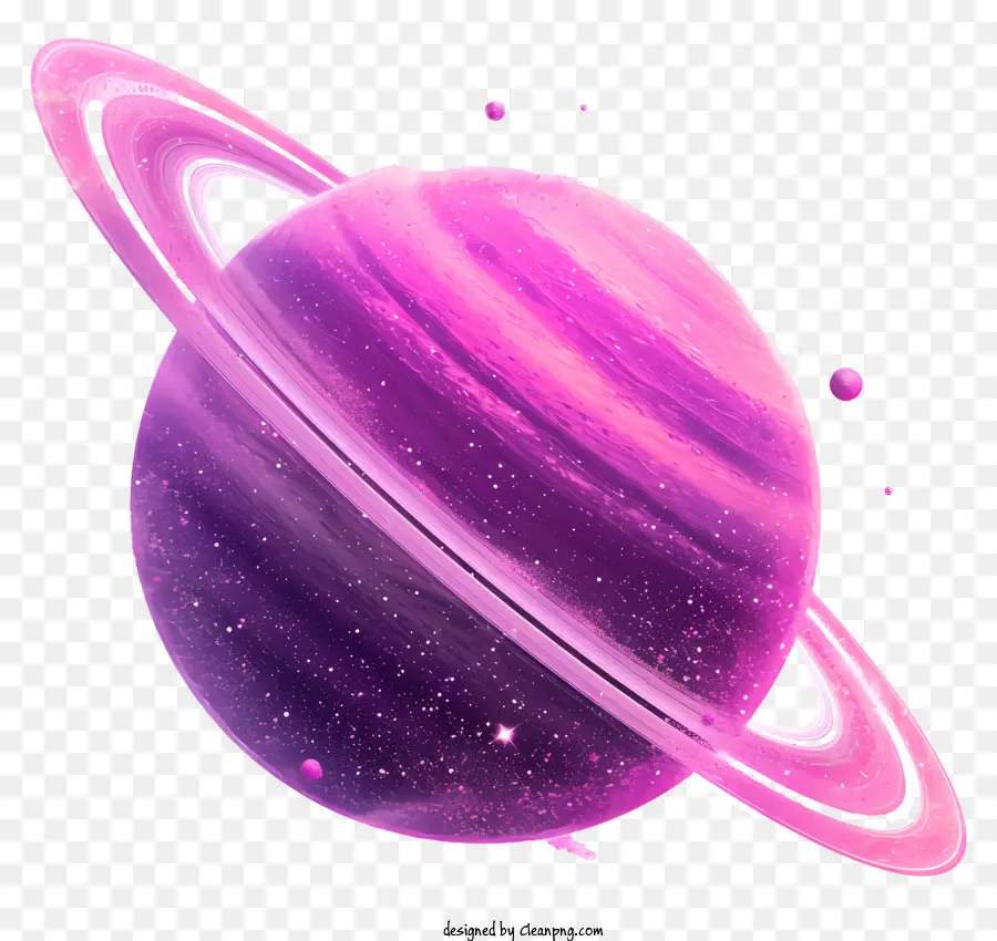 Planet Saturn Pink Planet Lila Wolken Ringte Planet wirbelnde Wolken - Pink Planet mit wirbelnden lila Wolken und Ring