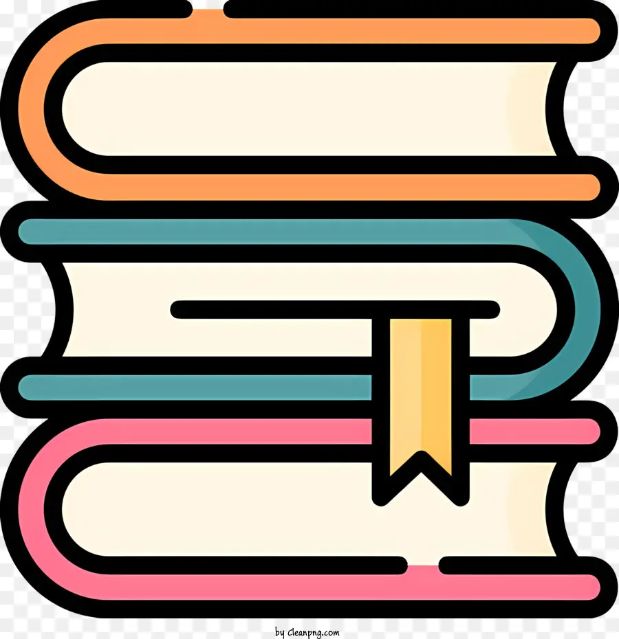 Cuốn Sách Logo - Ngăn xếp sách đầy màu sắc với phần giữa nghiêng giữa